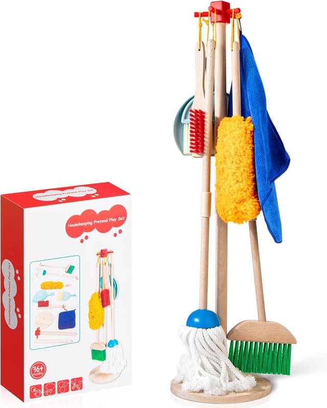 Imagen de Wooden Kids Cleaning Set 8 Pieces 🧹 en OfertitasTOP