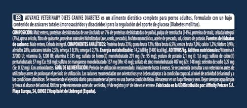 Detalle 1 de Advance Veterinary Diets Diabetes Colitis 12 kg