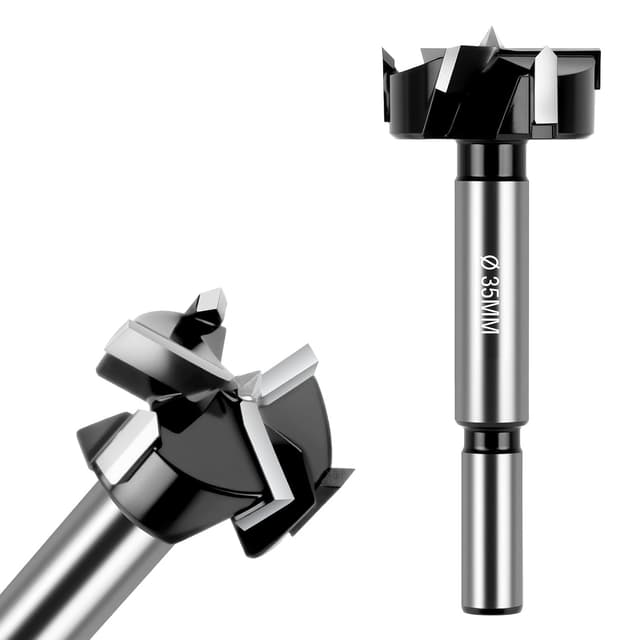 Detalle de Foret Forstner Flintronic 35 mm à triple goujure pour bois (tige ronde 10 mm)