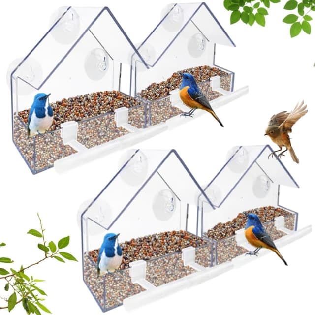 Thumbnail 5 de WLLKOO Window Bird Feeder 2 pack 5.9in 🐦