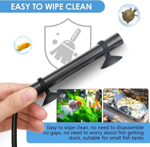 Detalle 2 de hygger Mini Aquarium Heizung 15W – Tauch-Heizstab für Süßwasser bis 10 L mit digitalem Display