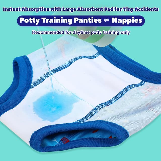Detalle de MOEMOE BABY Boys Potty Training Pants (Reusable Cotton) – 10 Pack, Blue, 3 Years