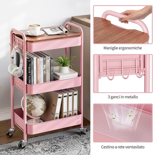 Thumbnail 6 de KINGRACK Carrello Portatutto 44x30,5x79 cm