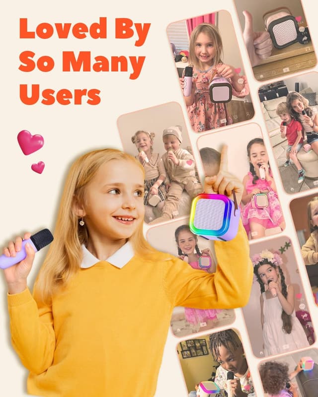 Thumbnail 5 de Mini Portable Karaoke Machine 2‑mic for Kids 🎤