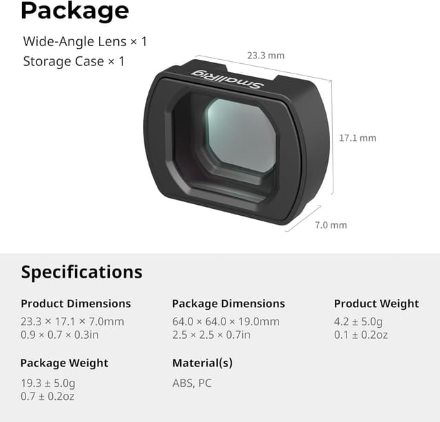 Thumbnail 6 de SmallRig Objectif grand angle 0,72x pour DJI Osmo Pocket 3 (fixation magnétique) — 112°