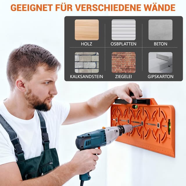 Detalle 2 de Plantilla de perforación para enchufe 71 mm con regla 30 cm