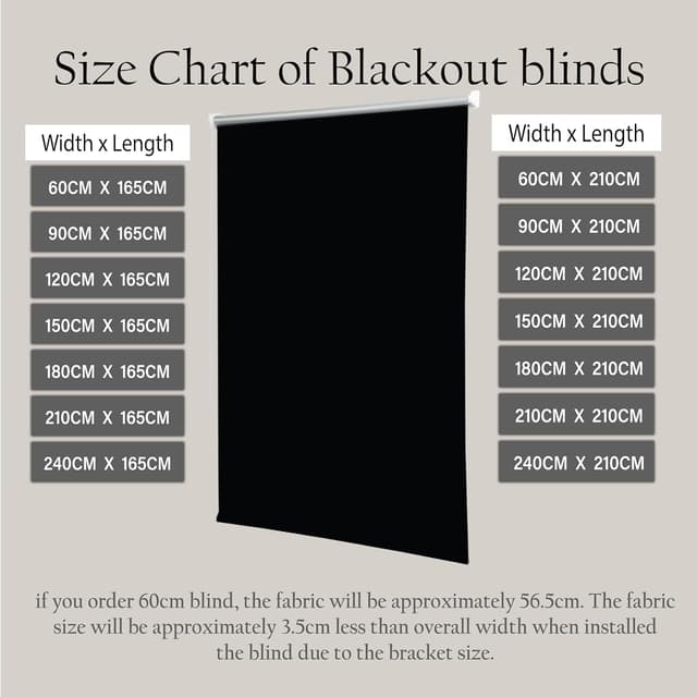 Thumbnail 6 de Apex Furnishings Blackout Roller Blinds 90x165 cm