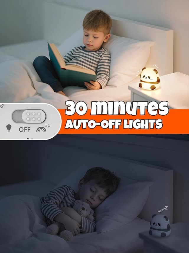 Detalle de Smiling Shark Mignon LED Veilleuse enfant Panda tactile rechargeable 3 niveaux + RGB