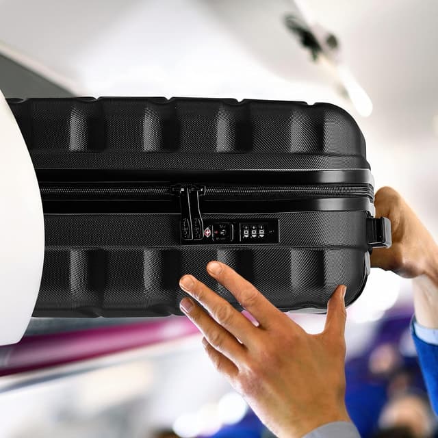 Detalle de Flight Knight valigia rigida ABS a 4 ruote per cabina 55 x 40 x 23 cm (bagaglio a mano approvato per compagnie selezionate)