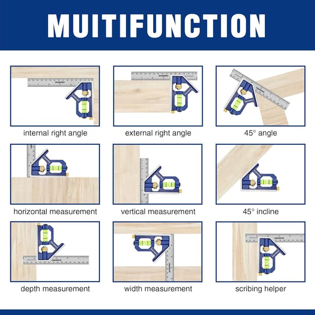 Thumbnail 5 de WORKPRO 150mm Escuadra combinada ajustable