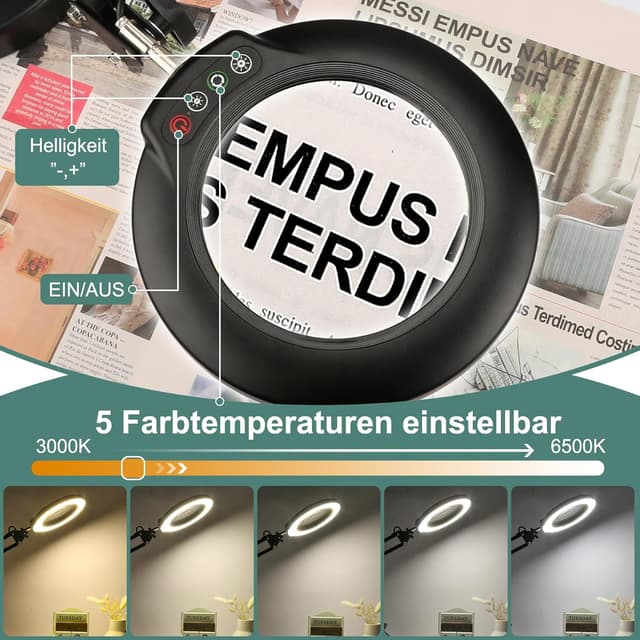 Detalle de Veemagni 10X Lupe mit Licht 🔍