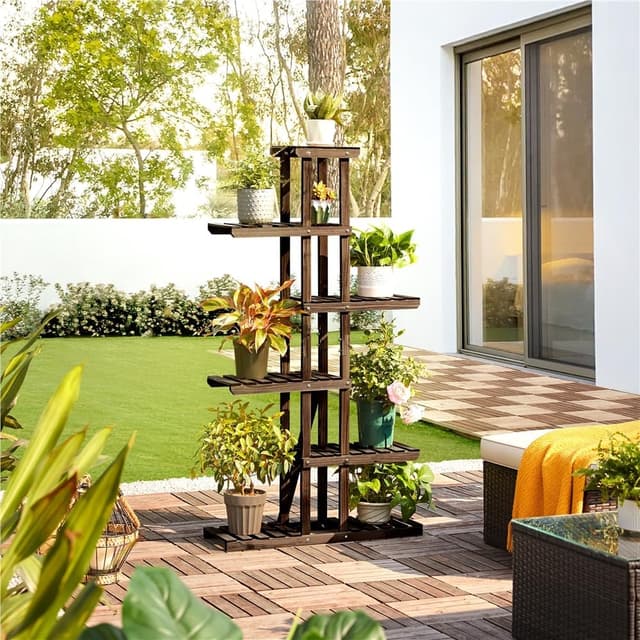 Thumbnail 3 de Yaheetech Soporte para Plantas de Madera 140 cm