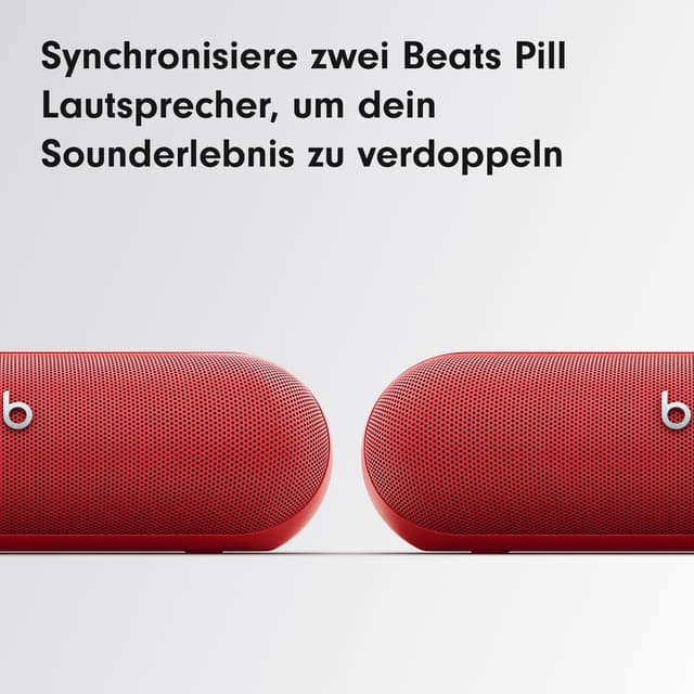 Detalle de Beats Pill tragbarer Bluetooth-Lautsprecher Signalrot – bis zu 24 Stunden Akkulaufzeit, IP67 & kraftvoller Sound