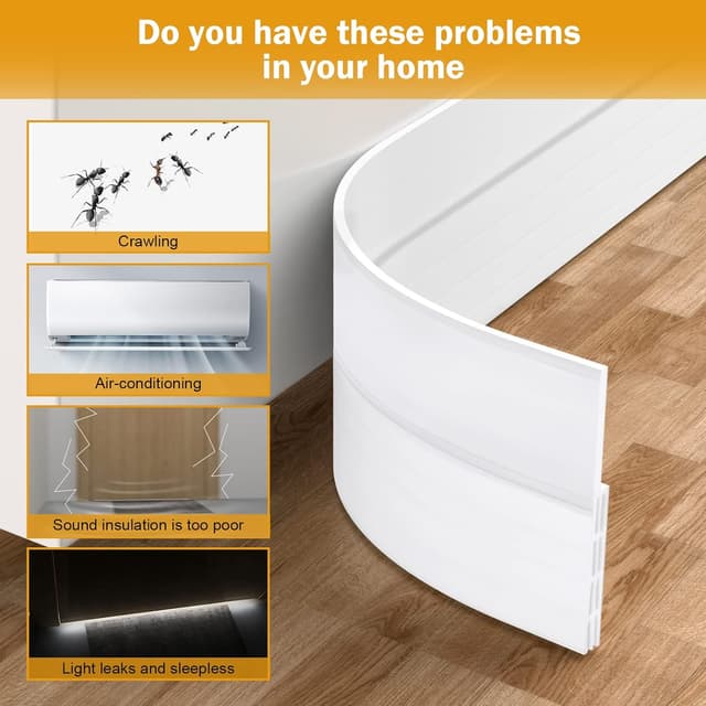 Detalle de EXTSUD 2 m selbstklebende Türdichtung aus Silikon – gegen Zugluft, Staub, Insekten & Lärm