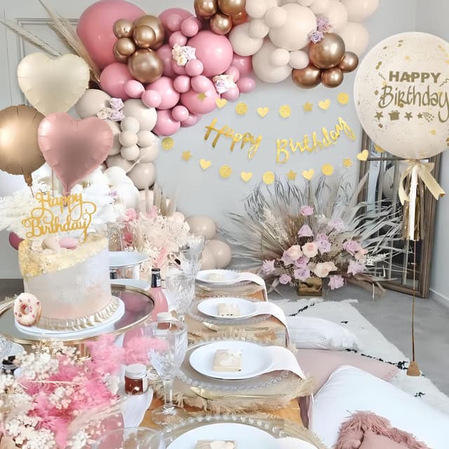 Thumbnail 4 de Decoración cumpleaños rosa oro para niñas