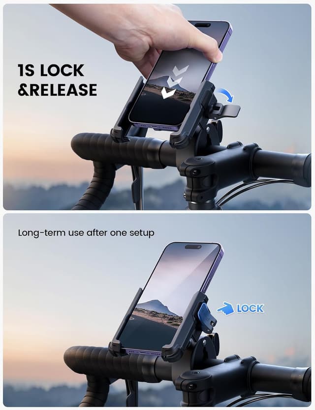 Detalle 2 de Lamicall Motorcycle Phone Mount 1s Lock