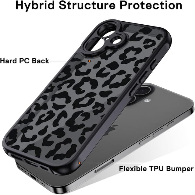 Detalle de XTCASE Cover per iPhone 17 Leopardata: TPU morbido, retro opaco e protezione antiurto