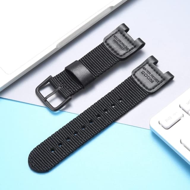 Detalle de MCXGL Tuch Lederarmband mit Nylonleder – kompatibel mit Casio SGW-100, GW-3000B, GW-3500B & PAS-400B