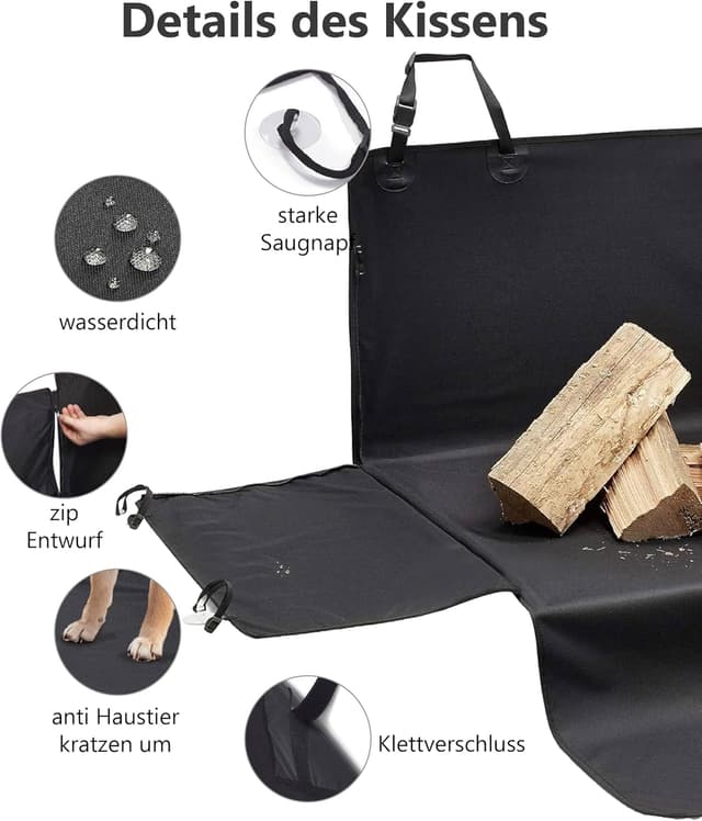 Detalle 2 de BARTSTR Kofferraumschutz Hund 200×110 cm – universelle Schutzmatte für Kombi und Kofferraum