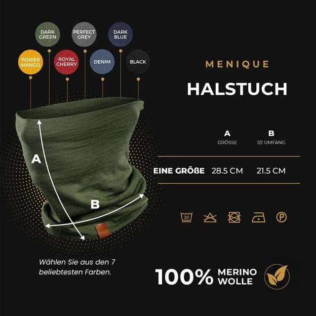 Thumbnail 6 de menique Schlauchschal Herren 100% Merino Wolle đ§Ł