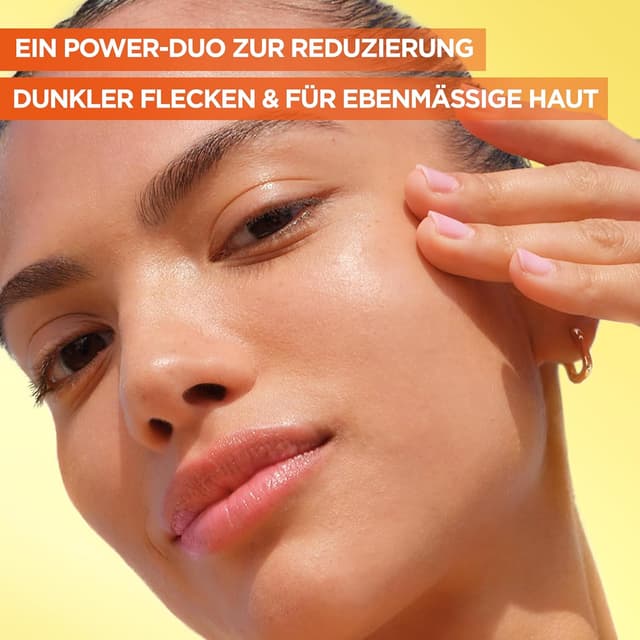 Detalle de Garnier Vitamin C Serum Set für Tag & Nacht – Anti-Pigmentflecken mit Niacinamid (4%) und Vitamin C (10%)