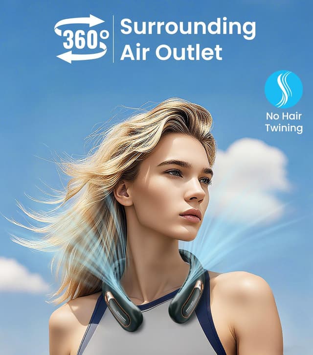 Detalle de Ajgvq ventilatore da collo 4000 mAh