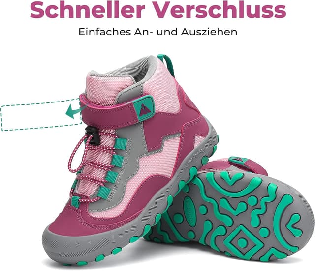 Detalle de Mishansha Kinder Wanderschuhe & Trekkingstiefel mit Zehenschutz