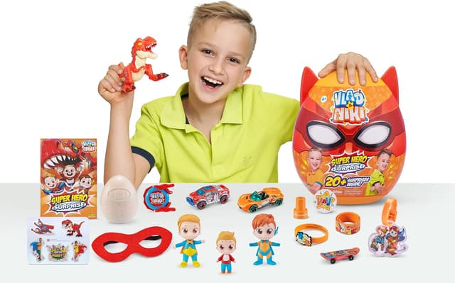 Detalle de ZURU 11701A Vlad & Niki Superhero Surprise – Uovo Rosso con accessori e action figure