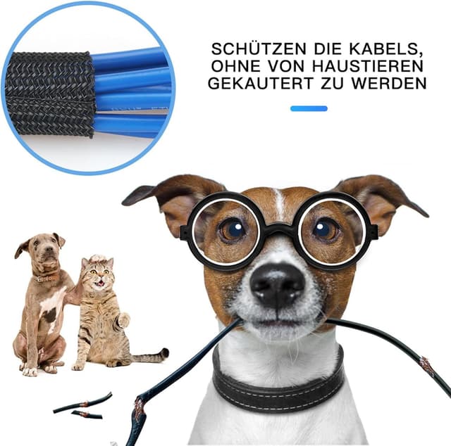 Detalle de AGPTEK Kabelschlauch 13 mm – 7,6 m, selbstschließend für Kabelmanagement am Schreibtisch