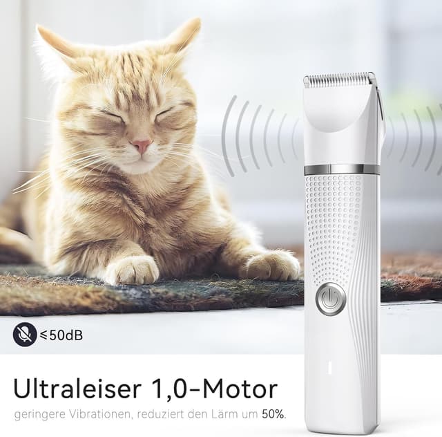 Detalle de Bautrium Leise Schermaschine Katze Set USB‑C Aufladung