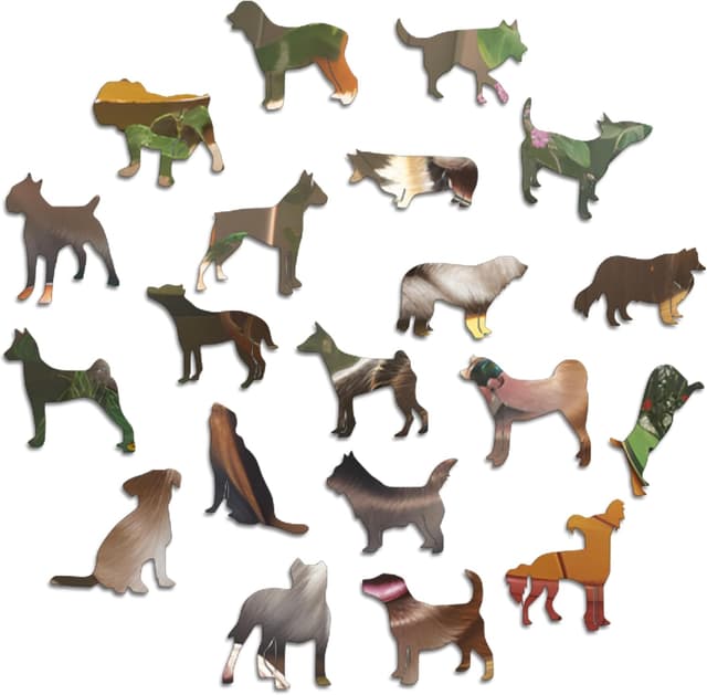 Thumbnail 5 de Iconic Puzzles 🐶 Cachorros en el Jardín, Puzzle de Madera, 350 Piezas