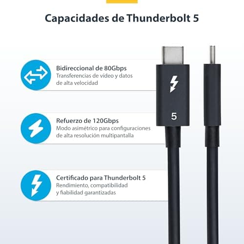 Thumbnail 2 de StarTech.com Cable Thunderbolt 5 3 m, 240 W ⚡