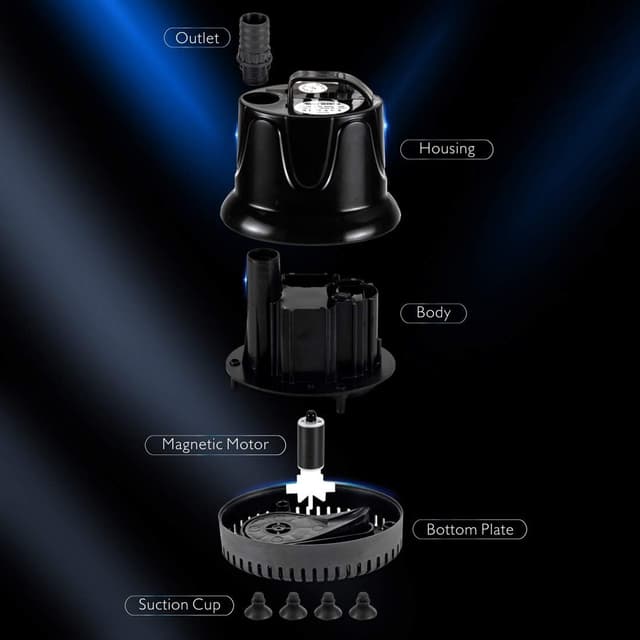 Detalle 2 de Hygger Submersible Water Pump 4000L/H (90W) – ultra-quiet fountain & aquarium pump with dry-burn protection