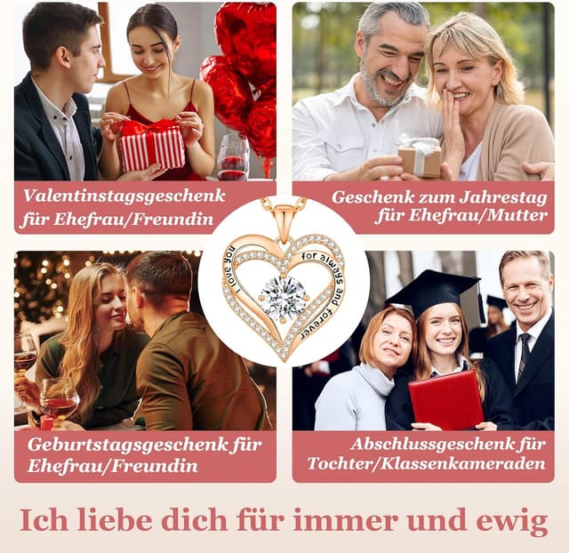 Thumbnail 5 de CDE Damen Herz Kette 50 cm Anhänger