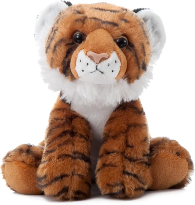 Detalle de The Petting Zoo Tiger Stuffed Animal — 9-Inch Recycled Materials Tiger Plush Toy