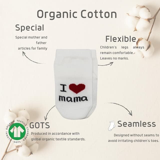 Detalle 2 de bistyle Baby Socken Bio-Baumwolle 3 Paar 0-3 Monate