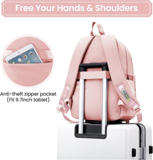 Thumbnail 3 de IvyH Mochila Escolar Niñas Rosa 30x20x46cm