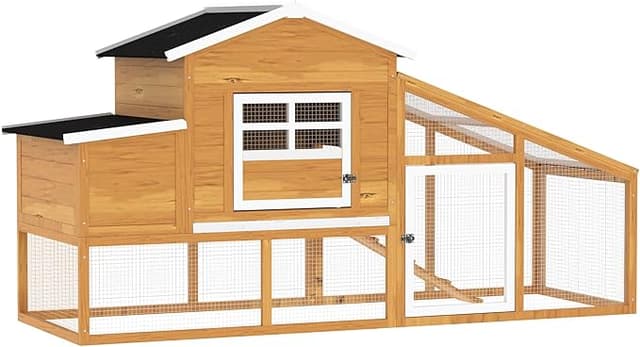 Imagen de PawHut Gallinero de Madera Exterior 🐔 200x80x105 cm en OfertitasTOP