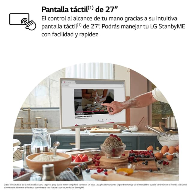 Detalle de LG StanbyME 27ART10AKPL Smart TV LED portátil táctil (reacondicionado Grado D)