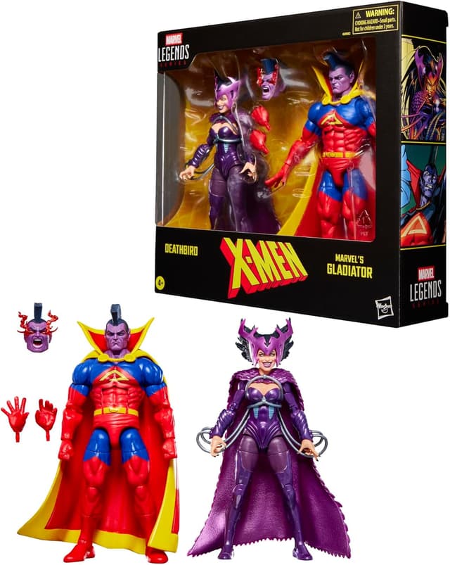 Detalle de Hasbro Marvel Legends: set da 2 action figure Deathbird e Marvel’s Gladiatore (X-Men) con accessori