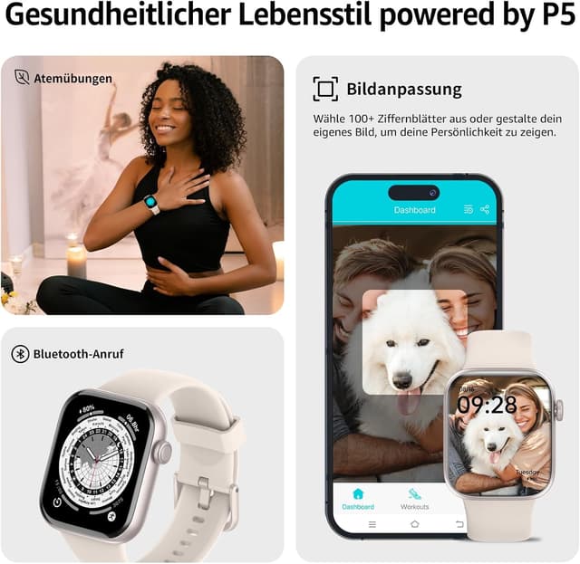 Thumbnail 5 de Smartwatch 1,85 Zoll HD Touch Fitnessuhr
