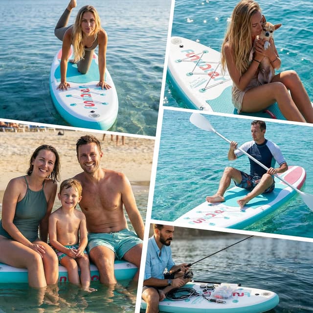 Detalle de FunWater Inflatable Stand Up Paddle Board (10'6"–11'6") for Adults & Youth with SUP Accessories