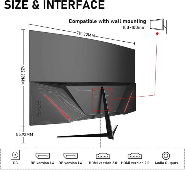 Detalle de Gawfolk 32-inch 4K curved monitor
