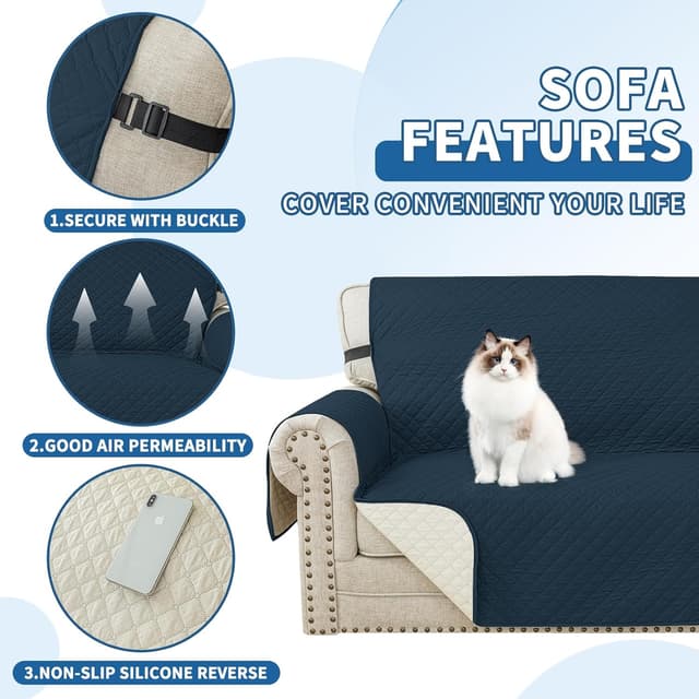 Thumbnail 4 de YSTELLAA Housse canapé 3 places imperméable