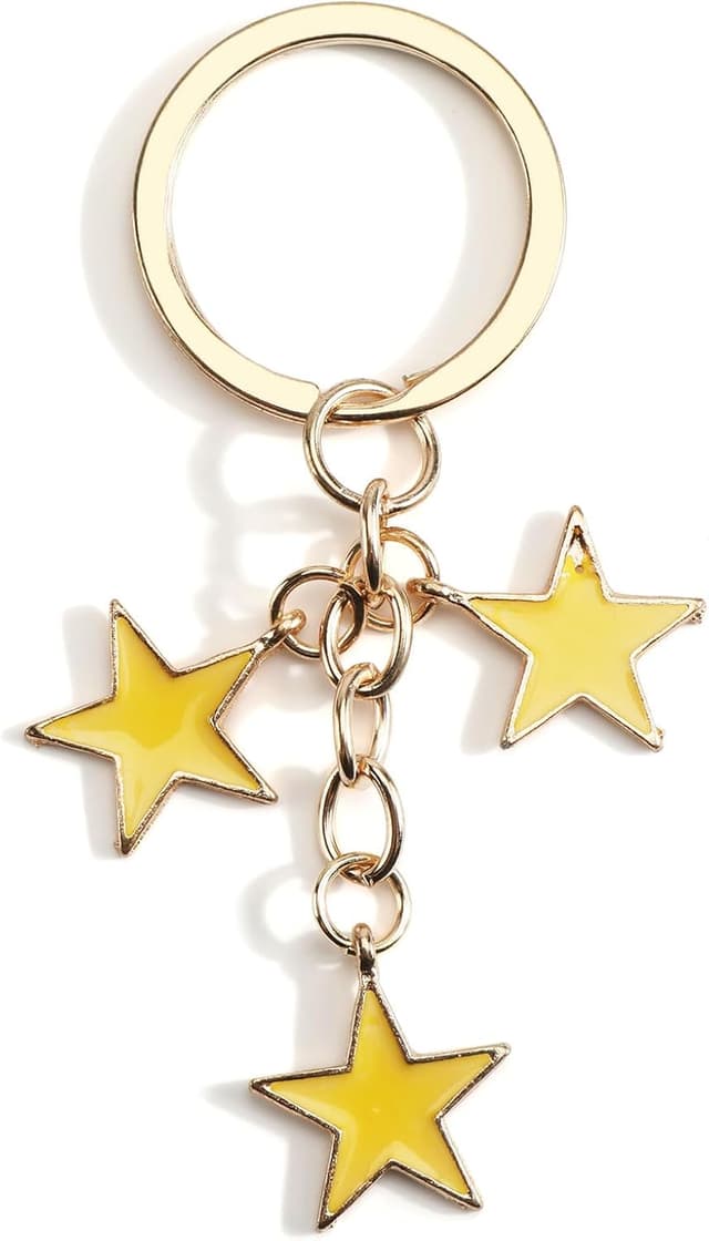 Detalle 2 de OBEISN Stern-Schlüsselanhänger mit fünfzackigem Stern – Geschenkidee für Freunde & für Frauen