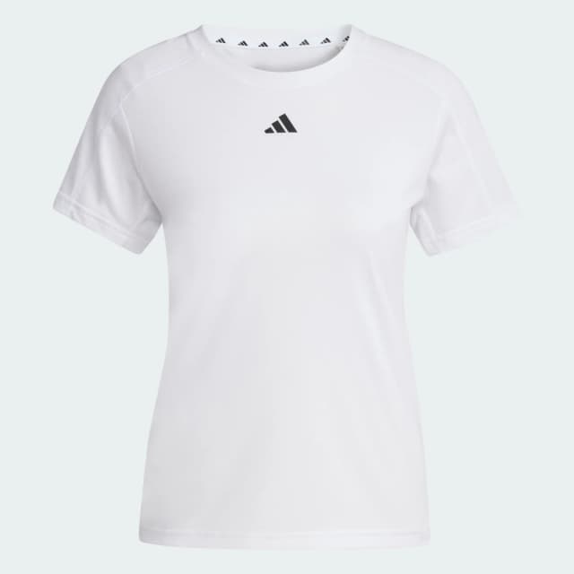 Detalle de Camiseta de cuello redondo adidas AEROREADY Train Essentials Minimal Branding (blanco)
