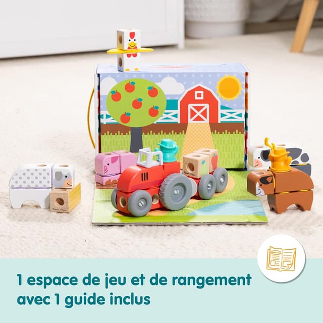 Thumbnail 6 de Melissa & Doug Blockables à emboîter – À la ferme, coffret de 56 blocs en bois FSC