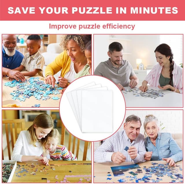 Thumbnail 6 de Ainiv Colle Puzzle : 32 feuilles adhésives transparentes (PET) pour préserver 4×1000 pièces