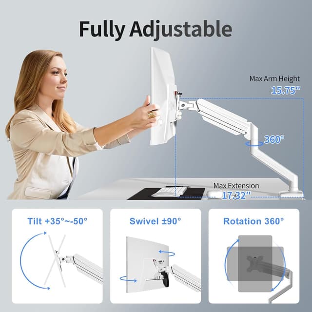 Detalle de Suptek Brazo para Monitor 13-32" con VESA y Ajuste 360°🖥