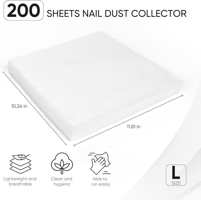 Detalle de Halmai 200 feuilles de filtre à poussière pour ongles (papier filtre jetable) blanc